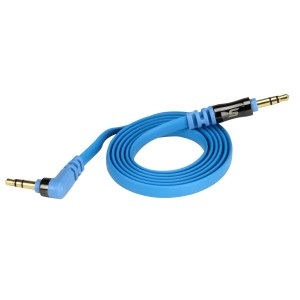 Scosche 3 Feet Tangle-free 3.5mm Audio Cable 24k Gold Plated Jack - Blue