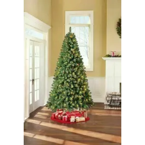 Holiday Time 7.5 Feet Kennedy Quick Set Fir With Led Color Changing Lights Green