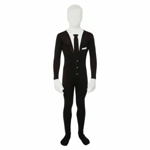 Boys Pretend Play Dress Up Haunter Tuxedo Morphsuit Halloween Costume L 10/12