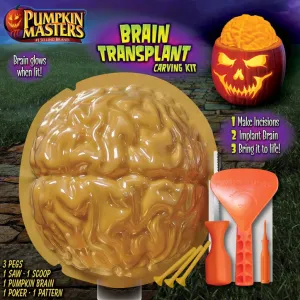 Halloween Brain Transplant Carving Kit - Brain Glows When Lit! Pumpkin Masters 