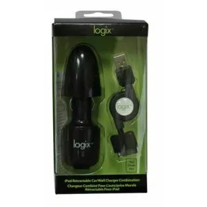 Logix Retractable Car & Wall Charger Combinaton For Ipod Ipad Iphone