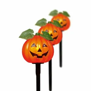 Way To Celebrate Halloween Pumpkin Lawn Stake Lights: 3 Set