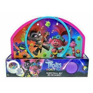 Dreamworks Trolls World Tour Basketball Set Net, Ball, Hoop And Door Hanger
