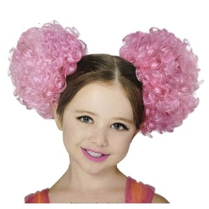 Halloween Pompom Candy Clown Wig Child One Size Costume Accessory 8+ Pink