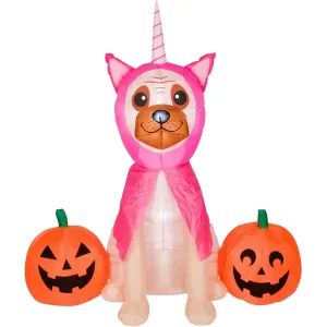 5.5 Ft. Halloween Pugicorn Inflatable Yard Decoration - Pink Outdoor Decor