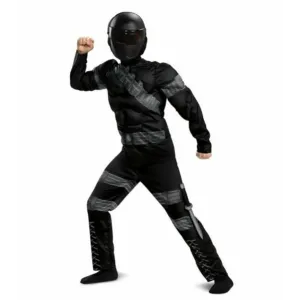 G.i. Joe Snake Eyes Muscle Torso Halloween Costume Hood And Mask Small 4-6