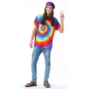 Halloween Peace And Love Psychedelic Hippie Costume Men 32-34 Halloween Peace And Love Psychedelic Hippie Costume Men 32-34