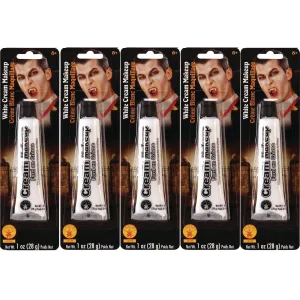 Lot Of 5 Rubie's White Cream Makeup Water Washable 1 Oz Total Of 5 Oz Halloween