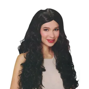 30 Inch Long Wig Halloween Black Adult One Size 14+ Yrs Way To Celebrate 
