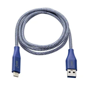 Blackweb 0.9m/3ft Superspeed Usb-a To Usb-c 3.1 Charge & Sync Cable Blue