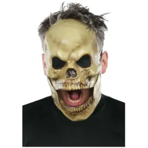 Jabber Jaw Moving Bonehead Skull Skeleton Halloween Adult Mens Costume 1/2 Mask
