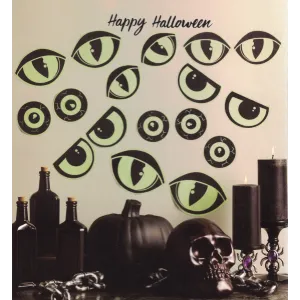 Glowing Happy Halloween Eye Wall Art Decoration Stickers Way To Celebrate 