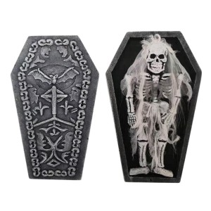 Way To Celebrate 21in Zombie Bride Coffin Set Halloween Coffin Yard Decor