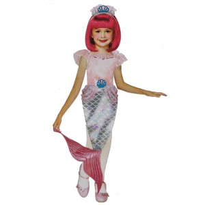 Pretty Mermaid Kit + Crown Halloween Costume Girls One Size 3+ 2 Pcs