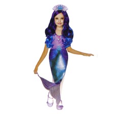 Pretty Mermaid Kit + Crown (2 Pcs) Halloween Costume Girls One Size Pretty Mermaid Kit + Crown (2 Pcs) Halloween Costume Girls One Size