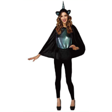 Halloween Dark Unicorn Hooded Poncho Adults Women One Size Ages +14 No Tag Halloween Dark Unicorn Hooded Poncho Adults Women One Size Ages +14 No Tag
