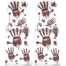 Lot Of 2 Way To Celebrate Halloween Bloody Hand Prints Wall & Window Decoration Lot Of 2 Way To Celebrate Halloween Bloody Hand Prints Wall & Window Decoration