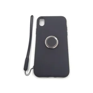 Blackweb Ring Stand Phone Case W/ Removeable Silicone Hand Strap For Iphone Xr