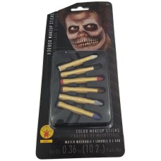 Rubie's Horror Makeup Sticks - 6 Color Makeup Sticks - Washable W/water Rubie's Horror Makeup Sticks - 6 Color Makeup Sticks - Washable W/water