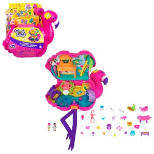 Polly Pocket Flamingo Party  Play Set With 26 Surprises Inside