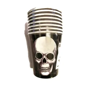 8 Pack Skull 9 Oz Paper Cups Slaughter House Halloween Tableware