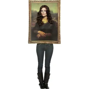 Mona Lisa Painting Halloween Funny Costume, Unisex, Adult, Multi-color One Size