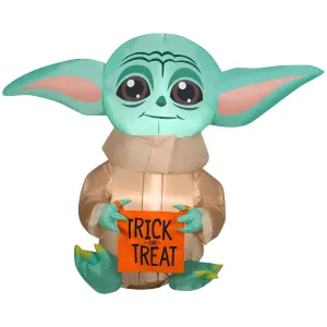 5 Ft Wide Airblown Stylized Grogu With Treat Sack The Mandalorian Star Wars