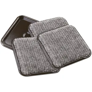 Softtouch 2 1/2 Square Carpet Bottom Caster Cups, Brown/Gray (4 Pack) Furniture