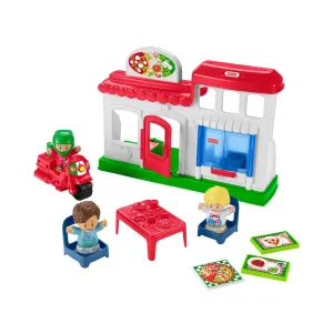 Fisher Price Little People We Deliver Pizza Place Restaurant Motorbike Toppings