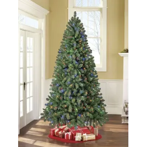 Holiday Time Kennedy 7.5' Pre-lit Regular Full Quick Set Fir Christmas Tree
