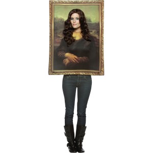Mona Lisa Painting Halloween Funny Costume, Unisex, Adult, Multi-color One Size