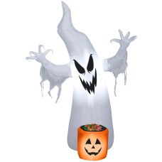 5.5 Ft Tall Airblown Ghost And Candy Bowl Light Up Halloween Inflate Outdoor 5.5 Ft Tall Airblown Ghost And Candy Bowl Light Up Halloween Inflate Outdoor