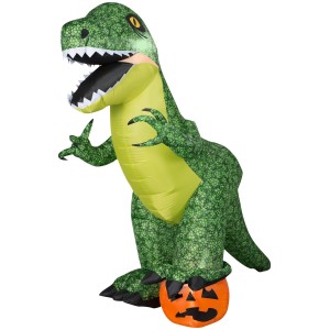 6.5 Ft Tall Airblown Dinosaur Crushing Jack O Lantern Light Up Halloween Outdoor 6.5 Ft Tall Airblown Dinosaur Crushing Jack O Lantern Light Up Halloween Outdoor