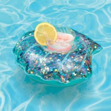 10 In Wide Play Day Seashell Glitter Floating Cup Holder 10 In Wide Play Day Seashell Glitter Floating Cup Holder