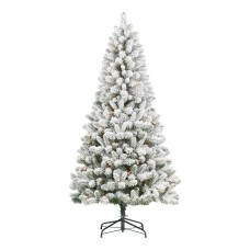 Holiday Time 6.5' Pre-lit Flocked Frisco Pine Christmas Tree, Green Holiday Time 6.5' Pre-lit Flocked Frisco Pine Christmas Tree, Green