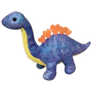 Hug Me Large Blue & Purple Sparkling Stuffed Dinosaur Plush 18