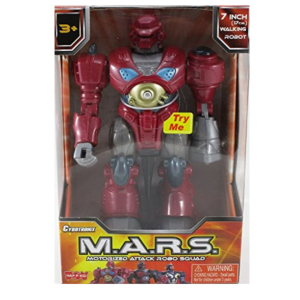 M.a.r.s. Motorized 7 Inch Attack Robo Squad - Black-red Revo 