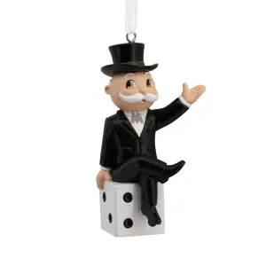 2023 Hallmark Christmas Ornament Tree Mr Monopoly Game Sitting On Dice