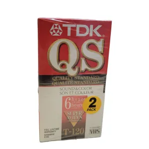 Pack Of 2 Tdk Vhs Video Tape T-120 Qs Quality Standard 6hrs Ep New And Sealed
