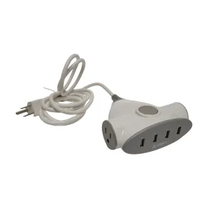 Atomis AT1113 Magnecharge Wall Charger - 4 USB Ports - Grade A - White - Surge