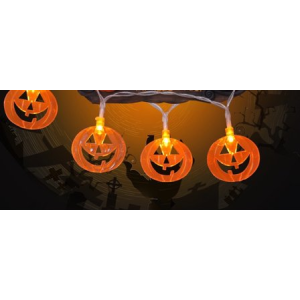 String Light Decorative Pumpkin Light 10 Led Cute Safe Halloween Indoor Decor