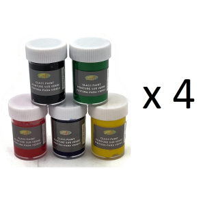 Crafts Stain Glass Art Painting Set - 20 Bottles, 5 Colors, 28 Oz - Brand New