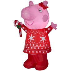 4.5 Feet Tall Led Gemmy Airblown Inflatable Peppa Pig Christmas Sweater 4.5 Feet Tall Led Gemmy Airblown Inflatable Peppa Pig Christmas Sweater