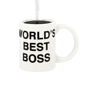 Hallmark (The Office) World's Best Boss Coffee Mug Christmas Ornament