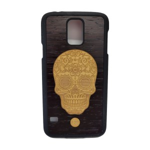 Keyway Designs Handmade Hybrid Sugar Skull Real Wood Case For Samsung Galaxy S5