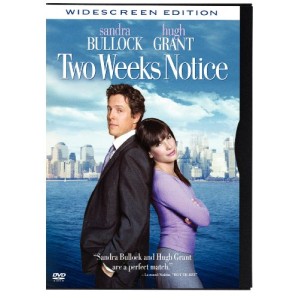 Two Weeks Notice (dvd, 2003, Widescreen) Hugh Grant Sandra Bullock