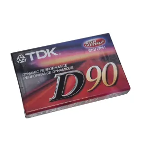 TDK D90 - Cassette - 1 X 90min -Dynamic Performance IECI/TYPE 1 High Output