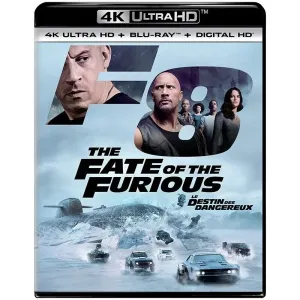 F8 Fate of the Furious (4K,Blu-ray, 2017, Widescreen) Vin Diesel, Dwayne Johnson