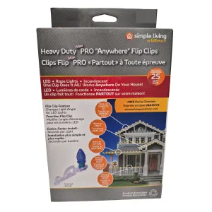 25 Heavy Duty Max Pro Anywhere Christmas Light Flip Clips Simple Living Solution