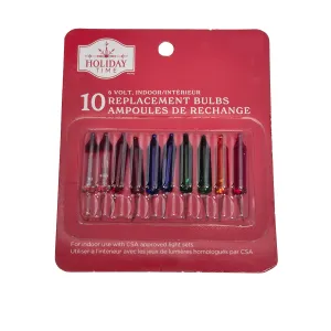 10-Bulbs Christmas Multicolor Mini Replacement Christmas Bulbs 6V Incandescent